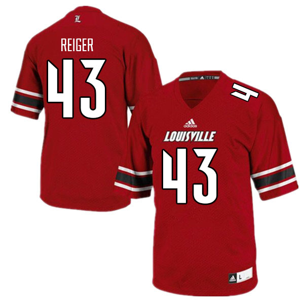 Men #43 Jack Reiger Louisville Cardinals College Football Jerseys Sale-Red - Click Image to Close